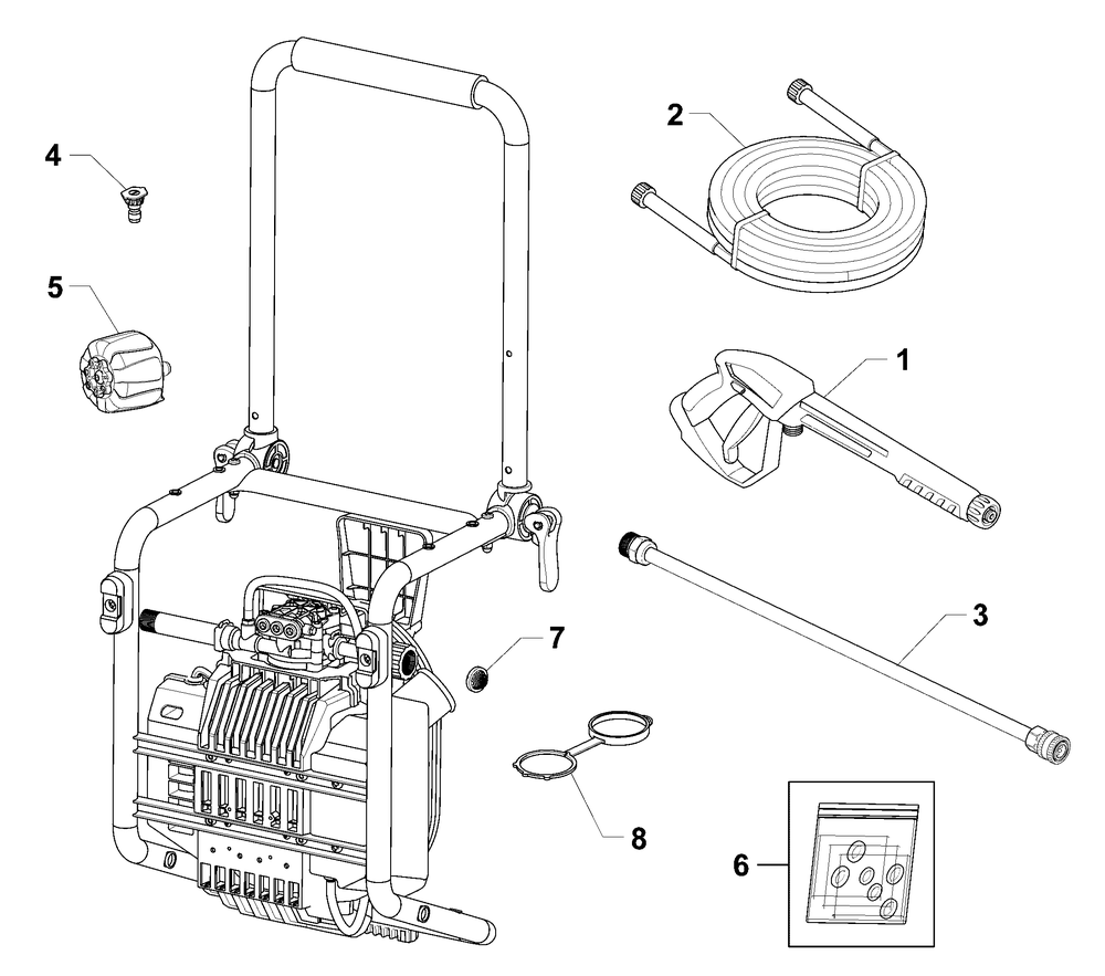 Main Unit (80103262) Diagram and Parts List for 020667V-00  Briggs and Stratton Pressure Washer